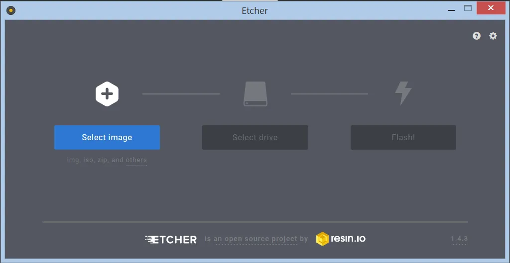 Balena Etcher window