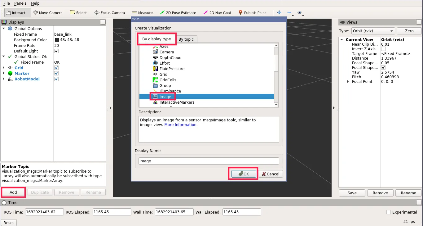 Adding new display type to RViz - image